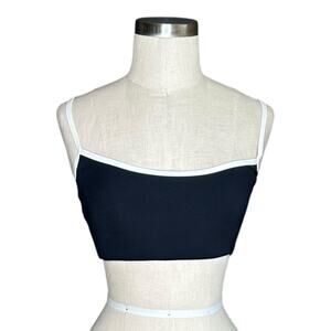 LSPACE L*Space Black Cream Contrast Trim Swimsuit Top Women's Size Small Adalyn